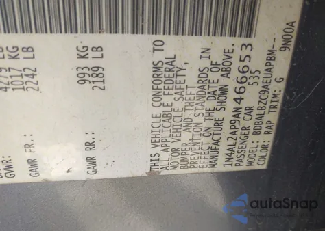 2010 Nissan Altima 2.5 S from USA, damaged, VIN 1N4AL2AP9AN466653